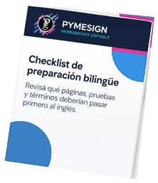 Checklist de preparación bilingüe: portada del documento